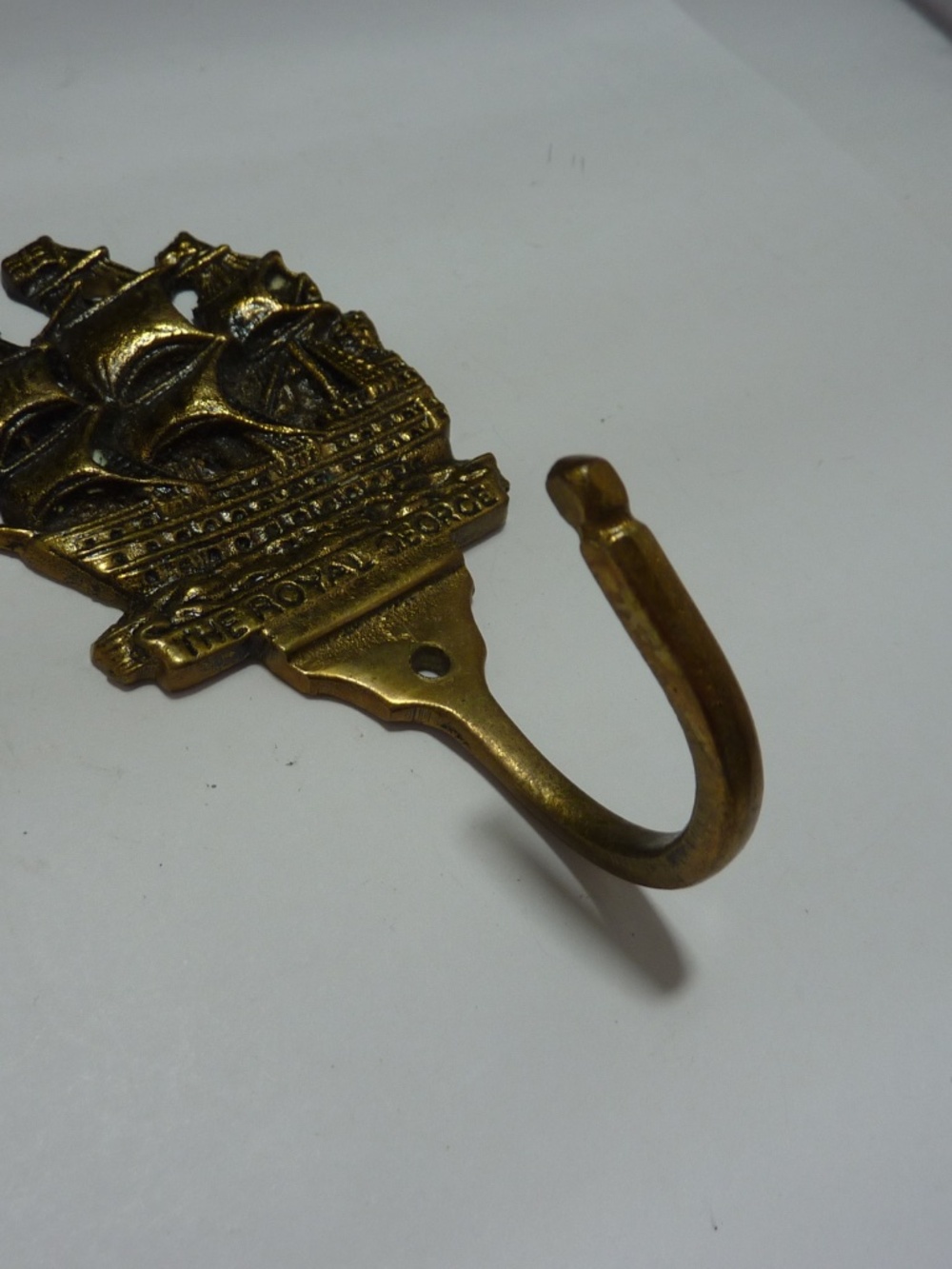 Vintage Brass Victorian Hooks Elizabeth Galleon The Royal George